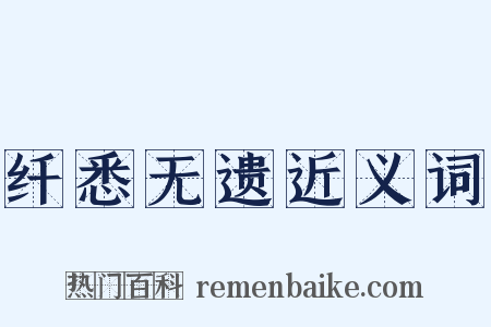 纤悉无遗近义词是什么意思的图片